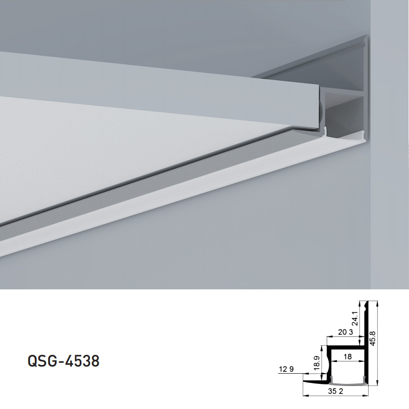 Aluminum Ceiling LED Diffuser For 15mm Dual Row LED Strip Aluminum Ceiling LED Diffuser For 15mm Dual Row LED Strip